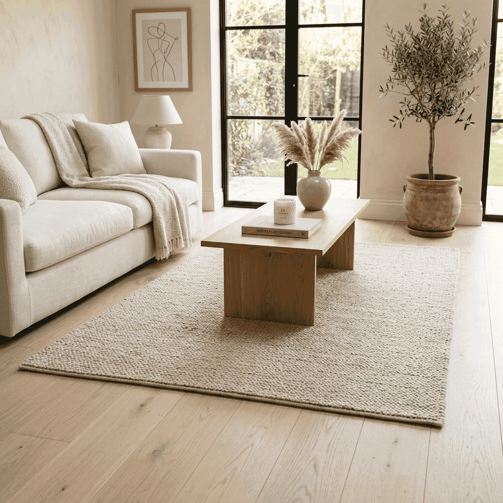 Minimalist rug styling
