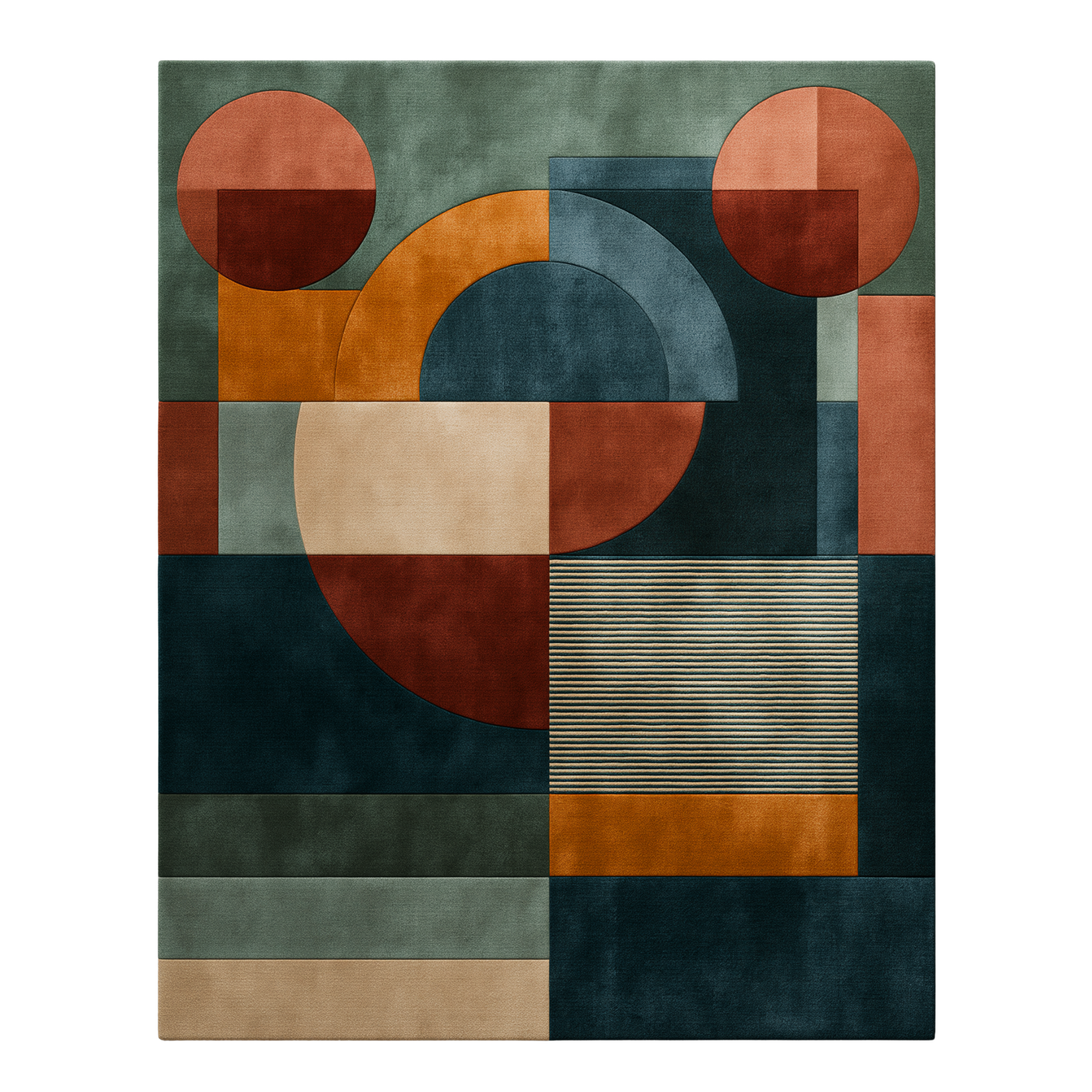 Bauhaus Blend 01 Hand Tufted Wool and Bamboo Silk Rug