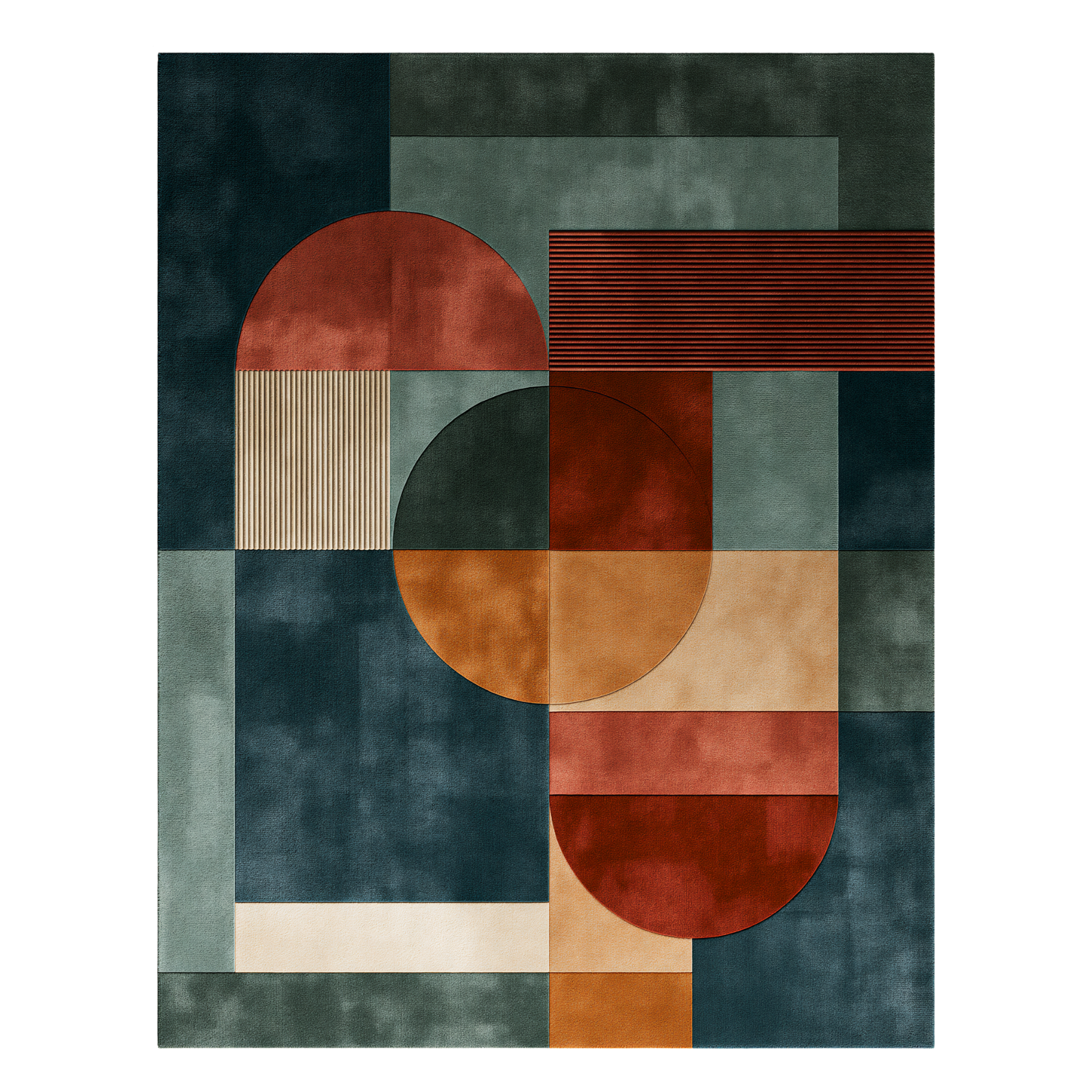 Bauhaus Blend 05 Hand Tufted Wool and Bamboo Silk Rug