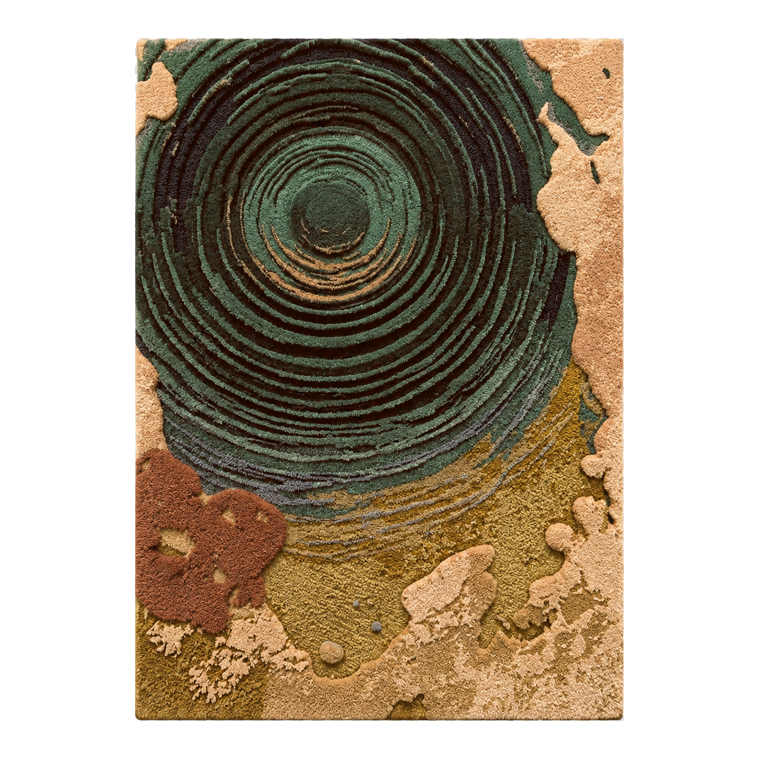 Ancient Growth Rings Hand Tufted Wool and Bamboo Silk Rug