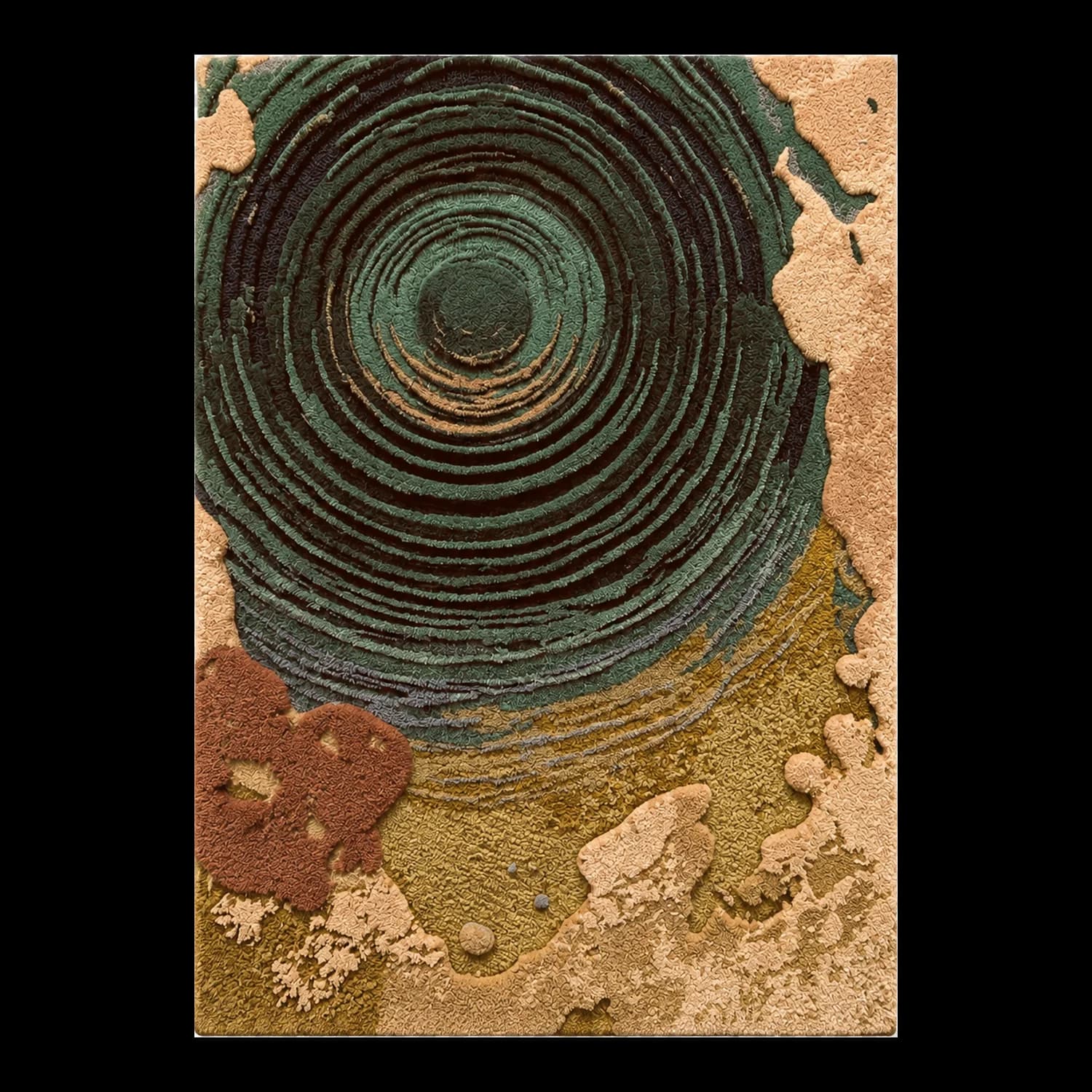 Ancient Growth Rings Hand Tufted Wool and Bamboo Silk Rug