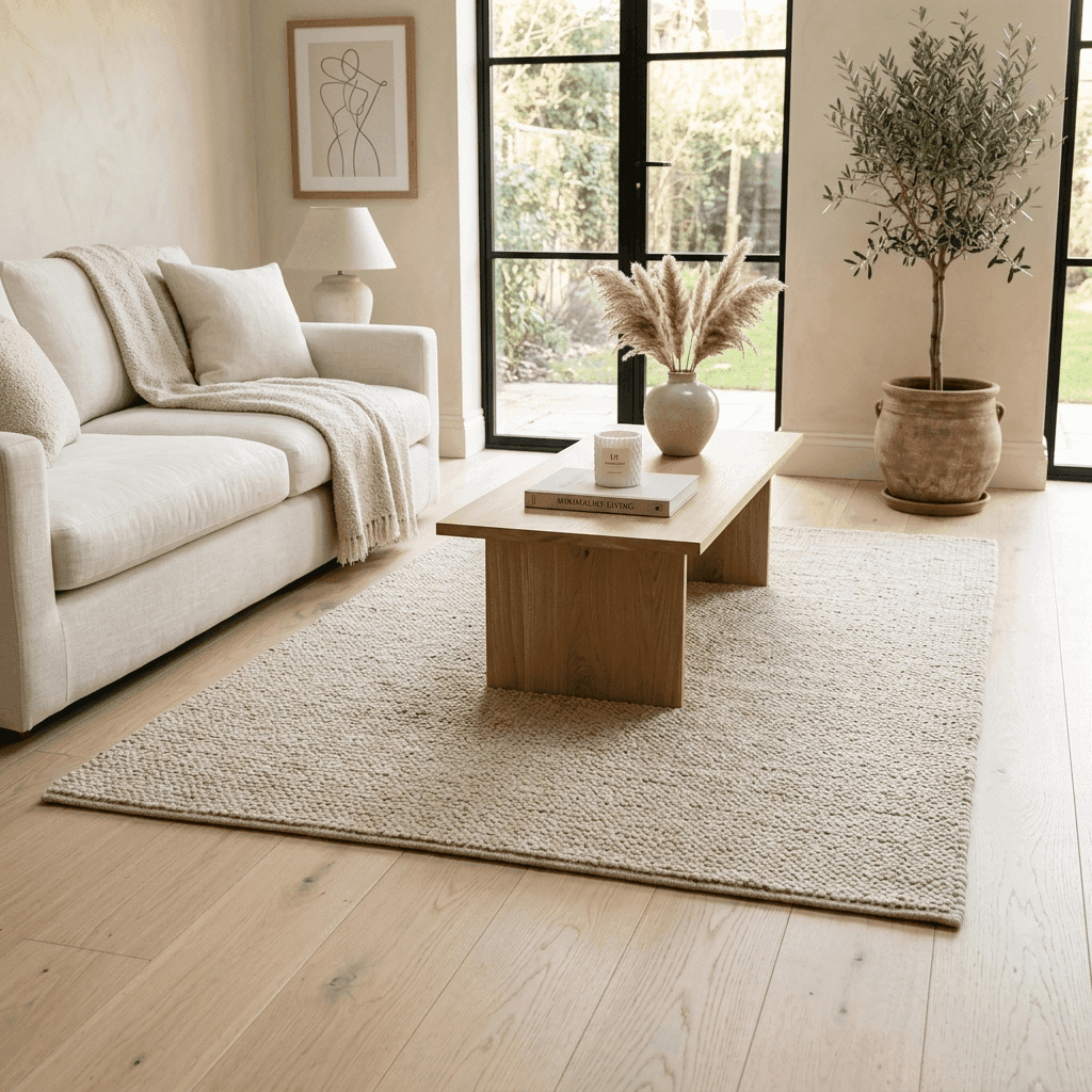 Minimalist rug styling