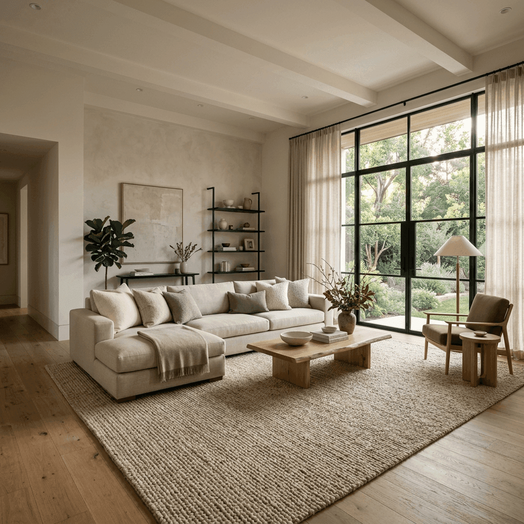 Warm minimalist living room
